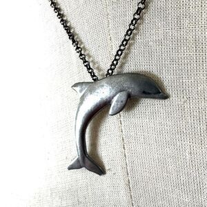 Nathaniel Pewter Dolphin pendant Necklace